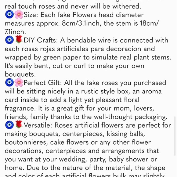 Artificial Flowers 25pcs Real Looking Artificial Roses w/ Stems for Wedding DIY - Picture 7 of 7